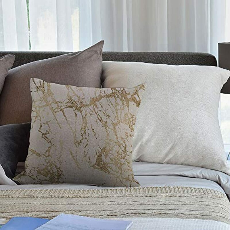 Marble Square Pillow Cushion Cover Marble with Pale Gold Veins Cushion Covers Home Decorative Throw Pillowcases