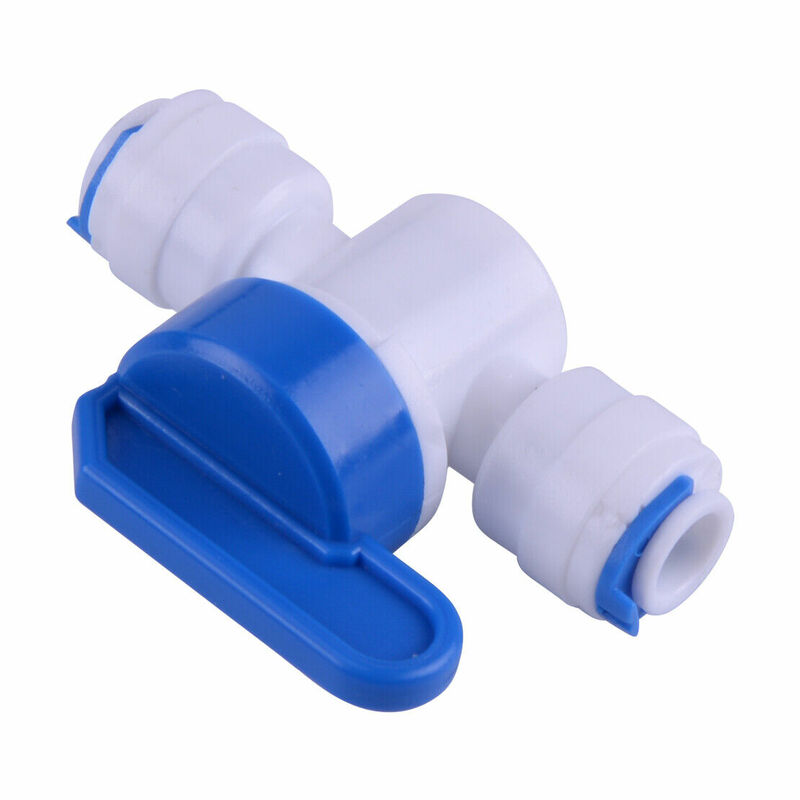 5 Stück 14 'Inline neuer Kugel hahn schließen für Ro-Wasser reiniger mit weißem und blauem Kunststoff ventil 5,3x3,6 cm ab