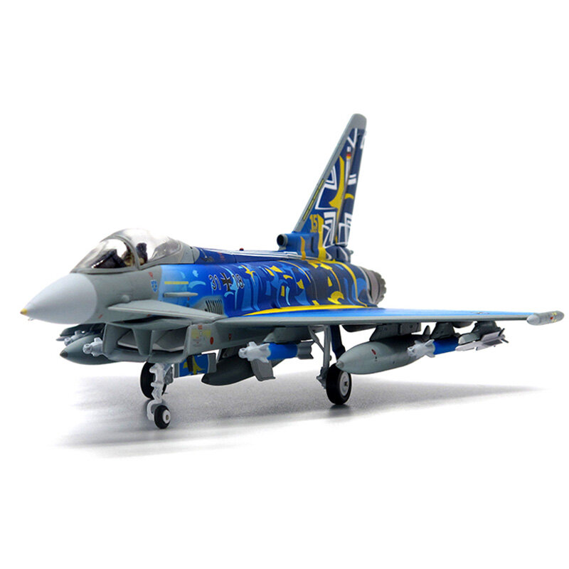 Fundición a presión de caza alemán de EF-2000, modelo de aleación a escala 1:72, juguete de colección de regalo, simulación de decoración de exhibición