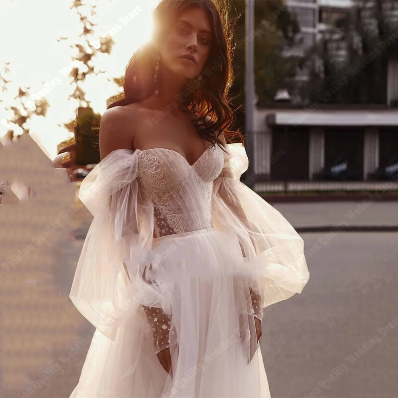 Женское ТРАПЕЦИЕВИДНОЕ свадебное платье It's yiiya, белое фатиновое платье с открытыми плечами на лето 2024