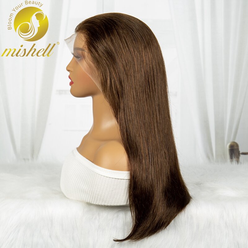 250% плотность 24 дюйма шоколадно-коричневые прямые человеческие волосы парик Боб парик 13x4 прозрачные кружевные передние бразильские волосы Remy парик для женщин