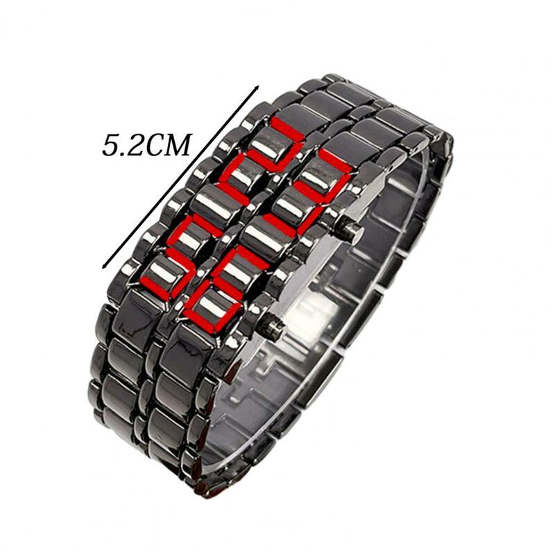 Men Digital Watch Large Screen Electroplated Decorative Cool Style Individual Stainless Men Wristband Watches Digital Bracelet
