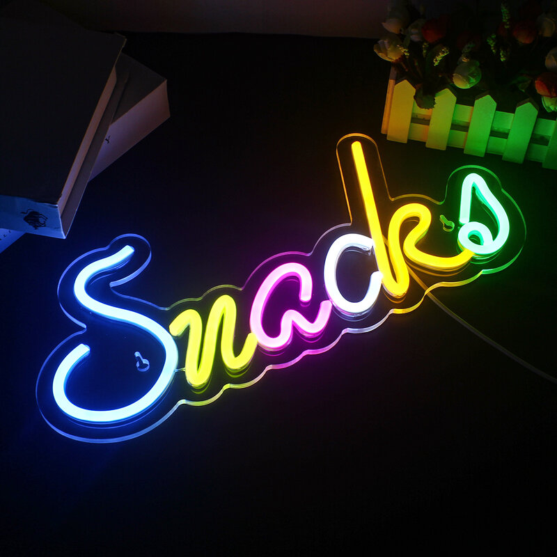 Snacks Noen Sigh LED Colorful Letter Wall Lamp Aesthetic Room Decor For Birthday Party Bar Club Food Shop USB Decorative Lights