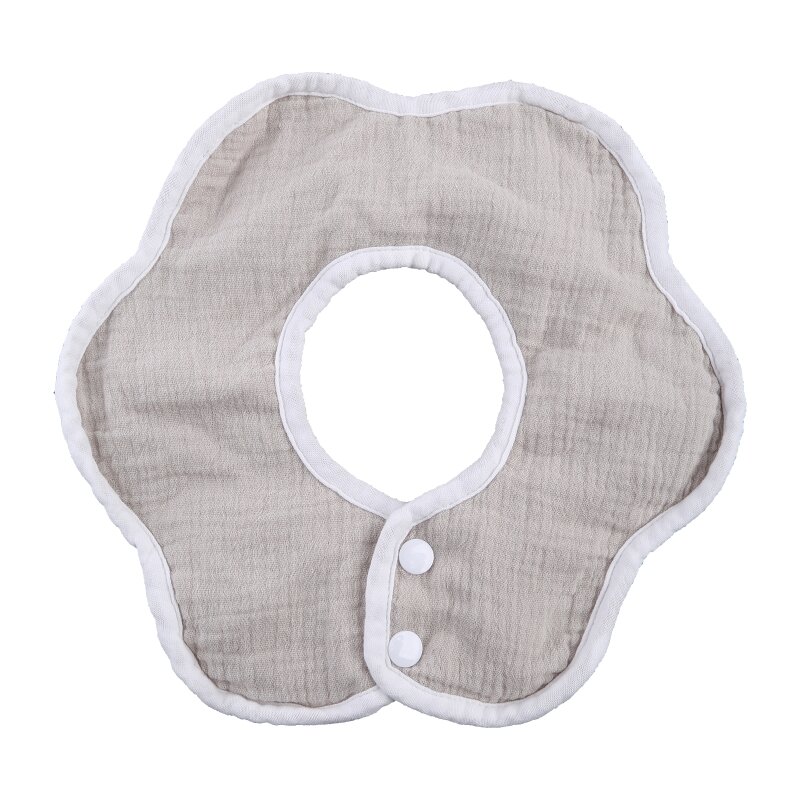 Bavoir d'alimentation en tissu à Rotation 360 ​​degrés, couleur unie, en forme fleur pour bébé, serviette salive en pur
