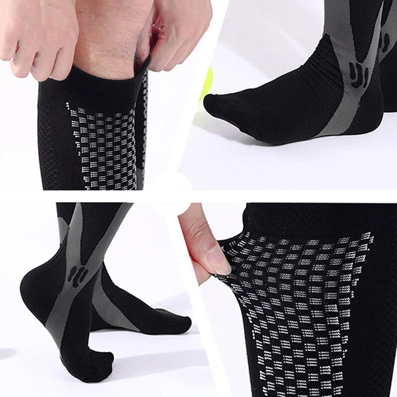 Компрессионные носки для мужчин и женщин, двойные носки 3/5/6/7 для варикозного расширения вен, медицинского диабета, ухода за отеками, для спортзала и улицы
