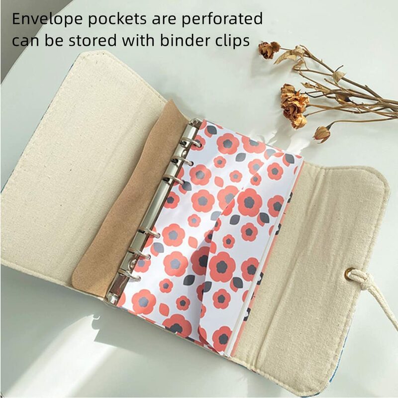 A6 Budget Binder Notebook with Money Envelopes and Expense Budget Sheets for Budgeting and Saving, Reusable Cash Envelope System