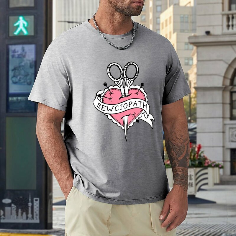 Sewciopath-camiseta grande para homens, roupas estéticas curtas, pacote