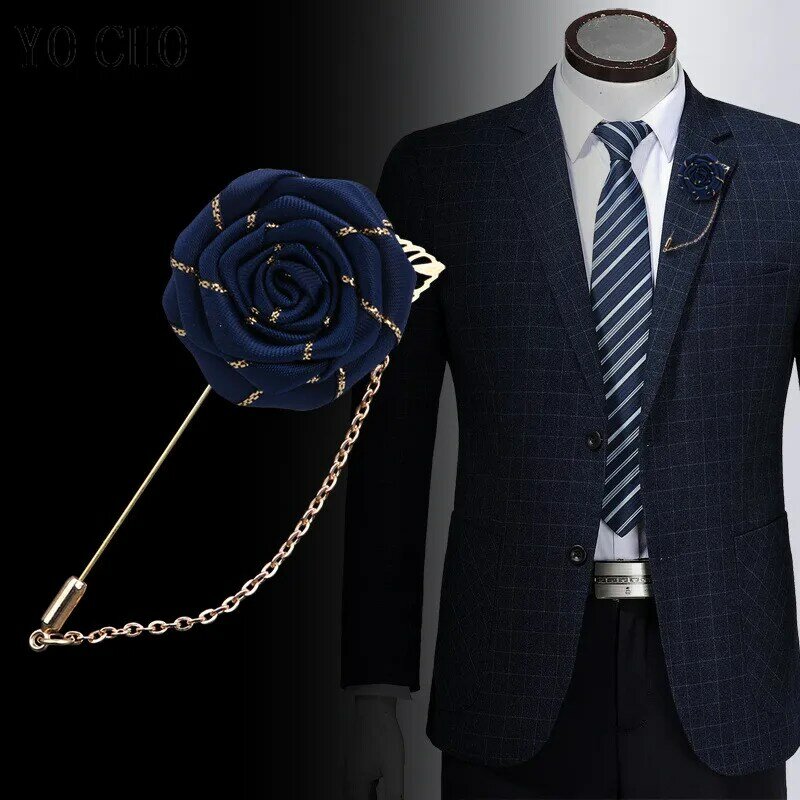1pc New Wedding Boutonniere Corsage for Men Women Silk Rose Buttonhole Pin Groomsmen Guest Party Prom Suit Accessories Brooches
