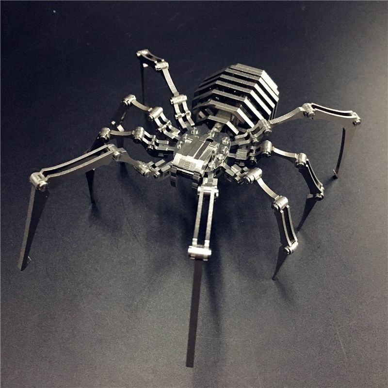 Modelo de ensamblaje de escarabajo araña mantis de acero inoxidable, juguetes creativos, decoración de coche de escritorio, regalos de vacaciones