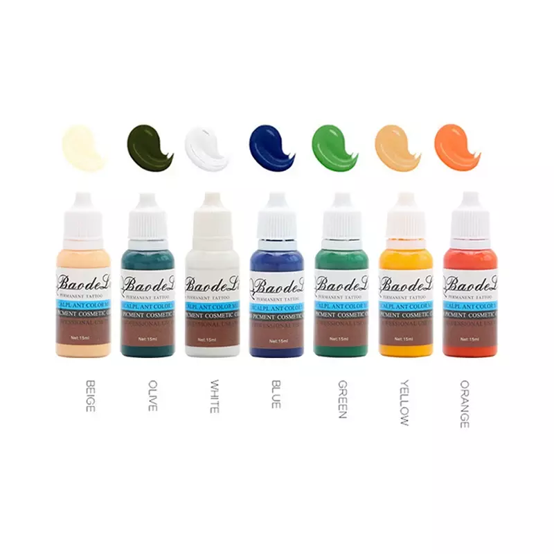 23 Color Tattoo Pigment Semi-Permanent Makeup Tattoo Eyebrow Ink for Microblading Body Art Paint 15ML Micropigment Supplies