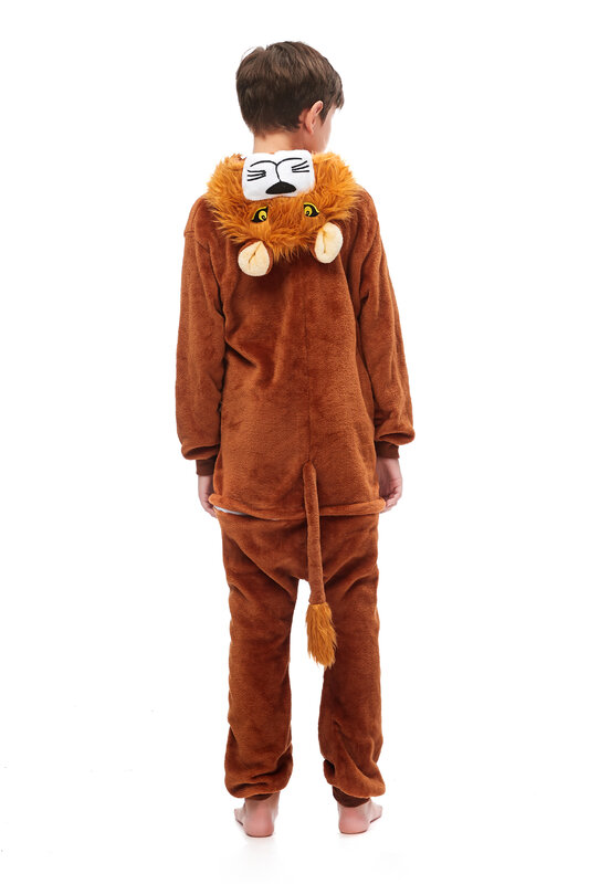 Inverno Unisex bambini vestiti caldi del corpo Costume poliestere confortevole Skin-Friendly con cappuccio animale Halloween tute Cosplay