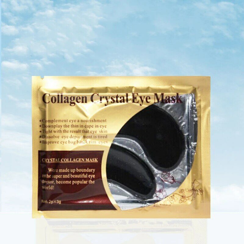 1 par quente ouro cristal colágeno olho máscara remendos para cuidados com os olhos círculos escuros remover anti-envelhecimento rugas pele olho beleza