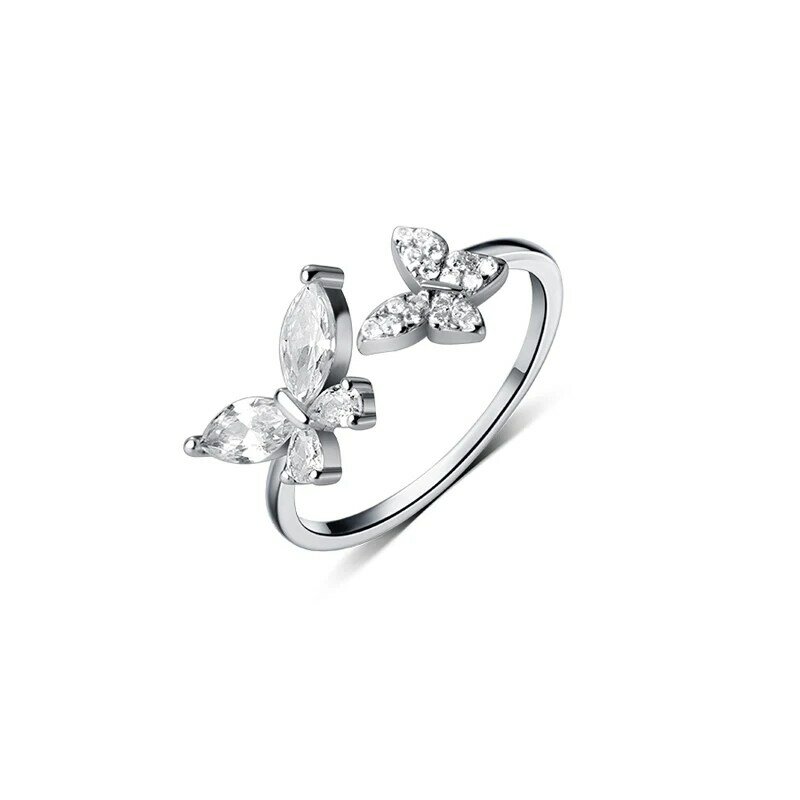Женское Открытое кольцо в виде бабочки ANENJERY, дизайнерское кольцо на указательный палец премиум класса