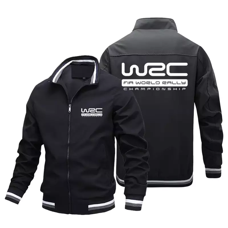 Jaqueta estampada WRC masculina, terno de beisebol elegante, carro de rali ao ar livre, corrida leve, campeonato mundial de rali, primavera