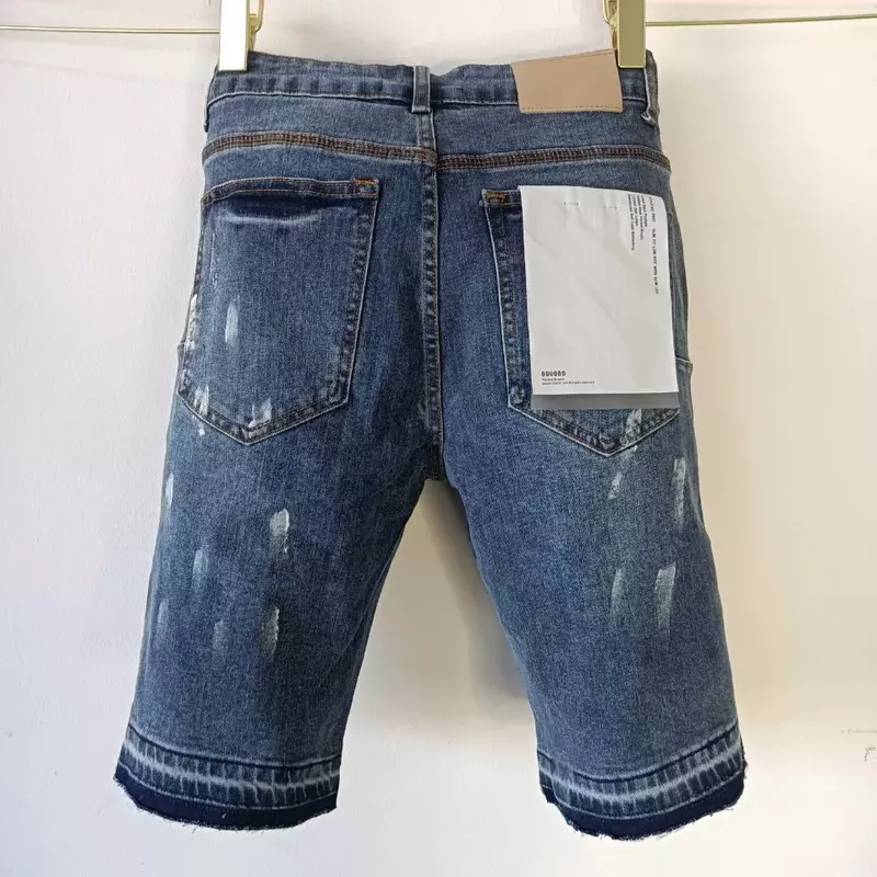 Ungu ROCA merek jeans kebesaran longgar celana pendek crop kasual dasar celana denim perbaikan rendah mengangkat celana Denim Skinny