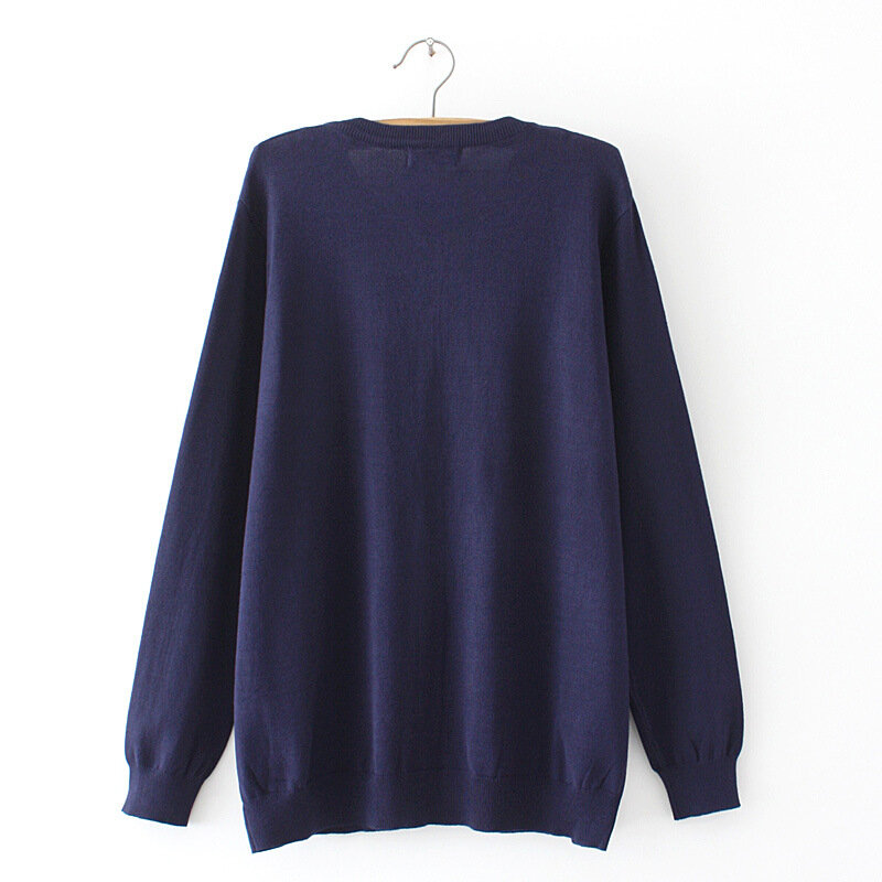 Suéter de talla grande para mujer, cárdigan de punto de algodón mercerizado básico con cuello redondo, ajustado, para invierno, 4xl, otoño
