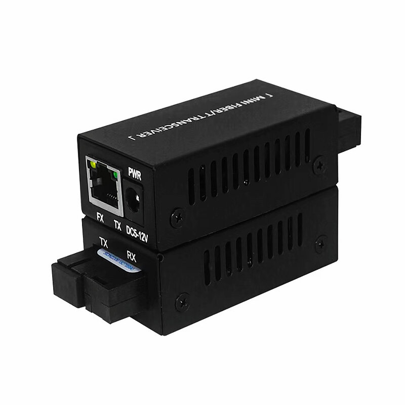 HTOC-Mini Gigabit 10/100/1000M A/B SC interruptor de fibra óptica Ethernet, convertidor de medios, transceptor óptico Rj45, 1 par