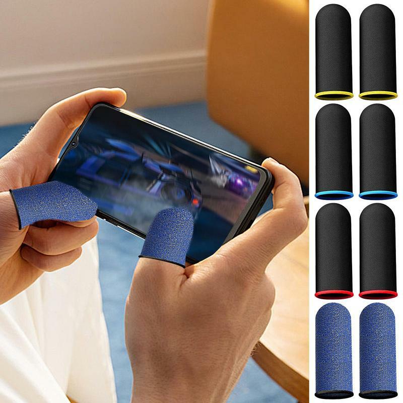 Sarung tangan ujung jari Game ponsel, 20 buah sarung tangan tahan keringat antiselip layar sentuh penutup jari bermain Game antilembap