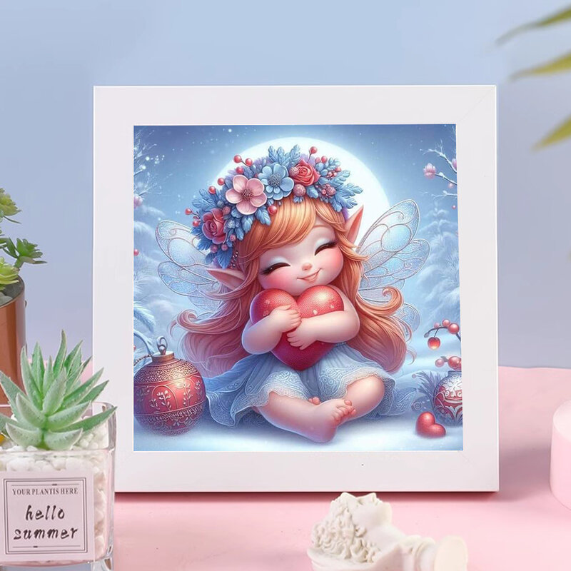 Kit lukisan berlian bulat penuh 5D malaikat bayi kartun lucu malaikat kecil DIY bor mosaik bordir hadiah jahit silang