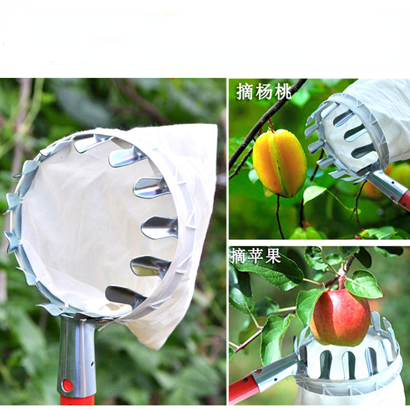 เครื่องเก็บผลไม้ทำจากโลหะอุปกรณ์สำหรับทำสวนอุปกรณ์เก็บต้นไม้ลูกพีช Apple เก็บผลไม้เครื่องมือสำหรับการทำสวน