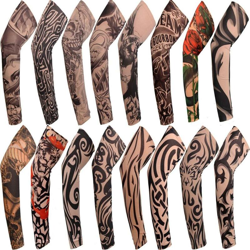1Pcs Running Warmer UV Protection Summer Cooling Outdoor Sport Arm Cover Sun Protection Tattoo Arm Sleeves Flower Arm Sleeves