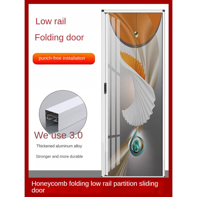 Kunden spezifische Waben falttür Aluminium legierung Schiebetür für Küche Stealth Balkon Trennwand WC Badezimmer