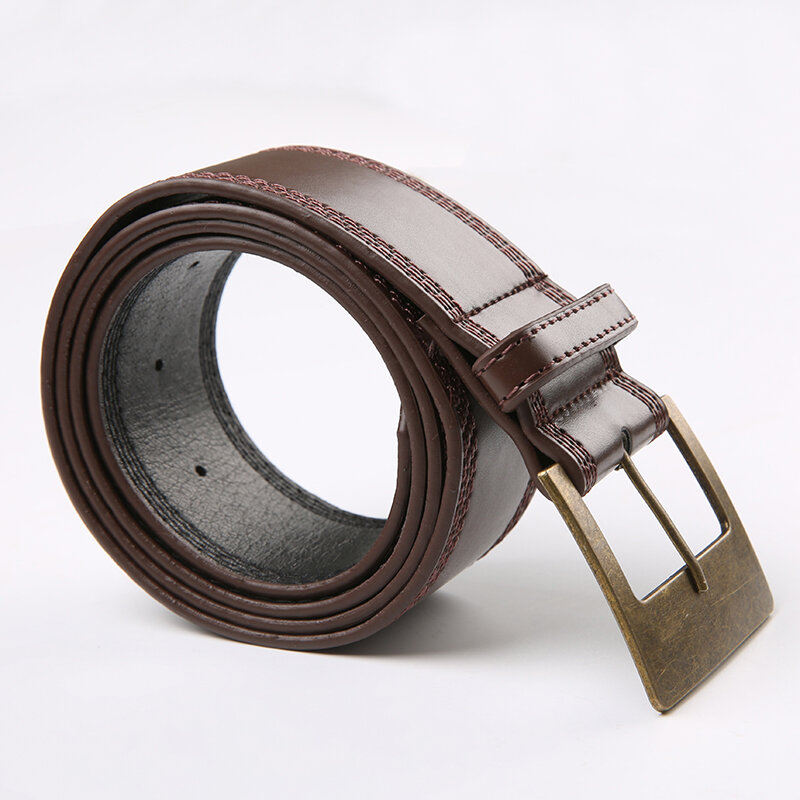 Cuteandpsycho-cinturones Vintage de cuero falso para mujer, color marrón sólido, accesorios de PU de moda que combinan con todo, cinturones Chic de los años 90, Y2K