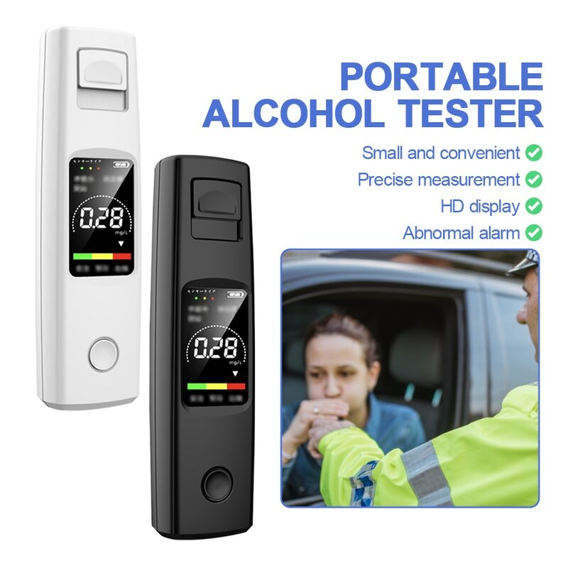 Alcohol Tester Professional High Sensitivity Breathalyzer Non-Contact Alcoholometer Type-C Charging Portable Breathalyzer