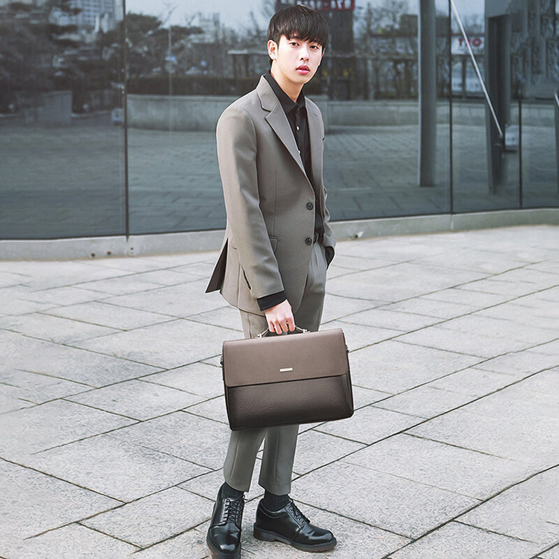 Модный кожаный портфель для мужчин, дизайнерская деловая сумка-тоут для работы, сумка через плечо, квадратная сумка-Кроссбоди для ноутбука формата А4