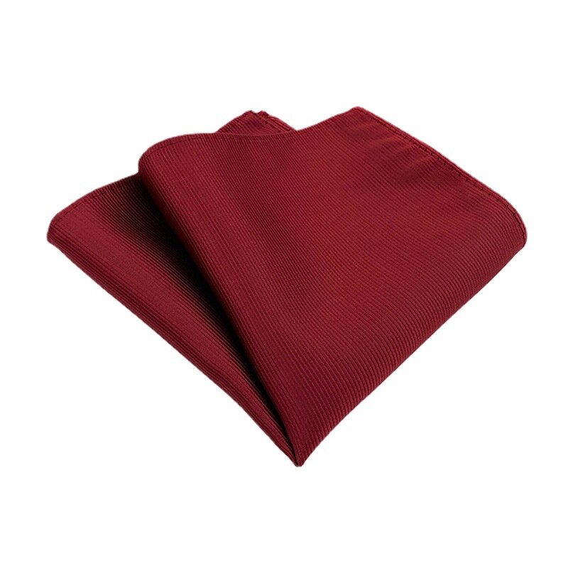 Hot Sale Man's 25*25CM Purple Red Blue Solid Pocket Square Polyester Handkerchief for Daily Casaul Suit Accessories Wholesale