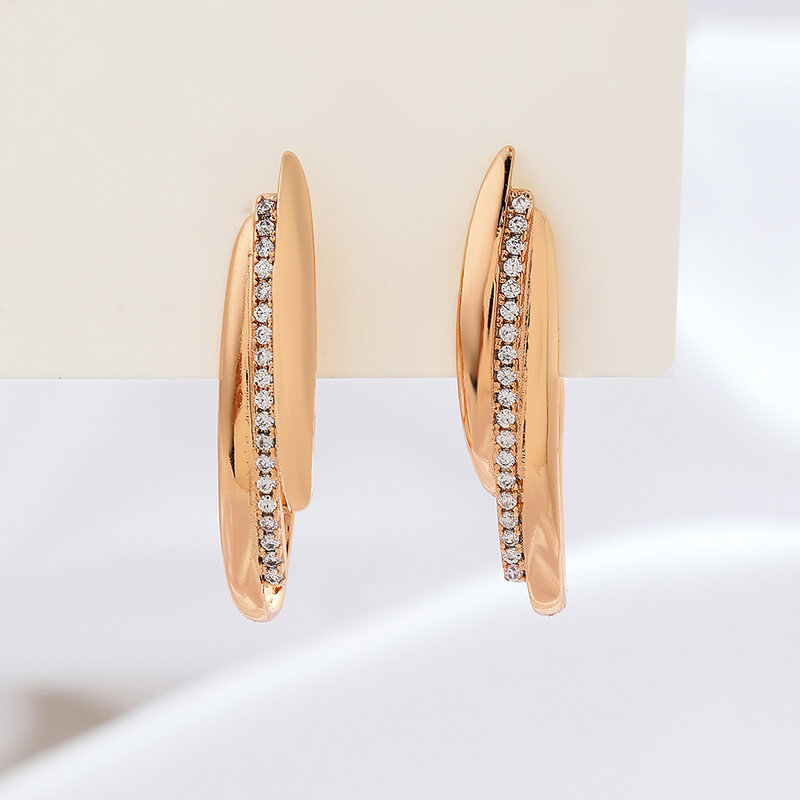 Zunderes-Boucles d'oreilles en forme d'anneau incrustées pour femmes et filles, accessoires de bijoux de la série géométrique, cadeaux de fête et de banquet, nouvelle mode