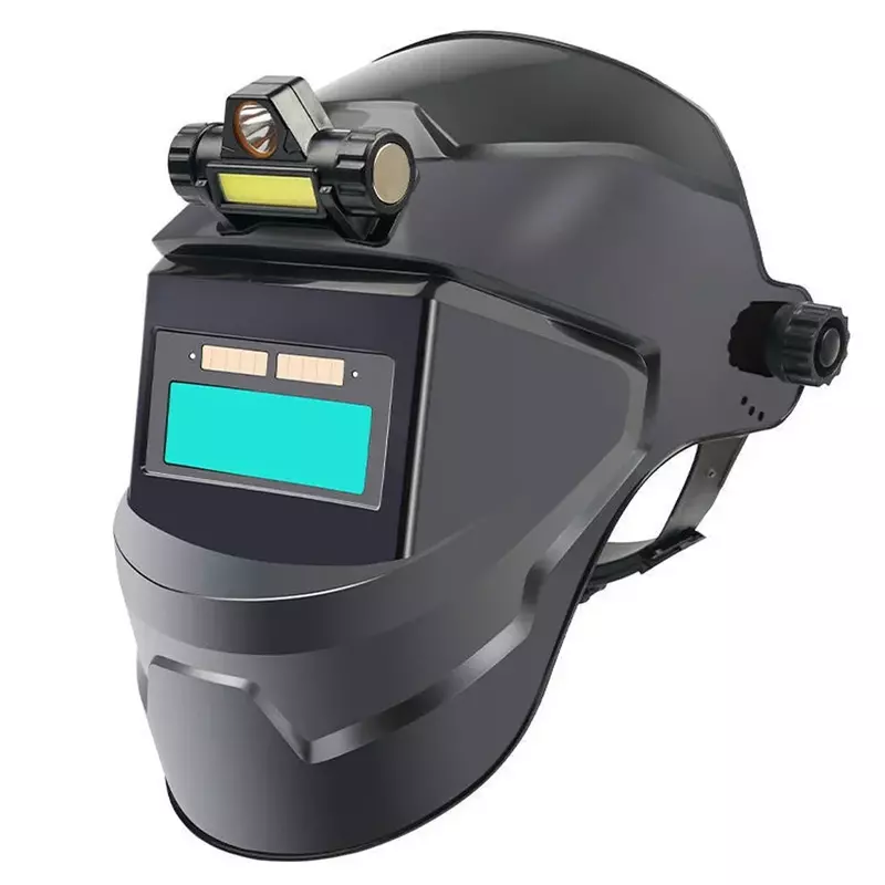 Masker Las PC, masker las otomatis variabel pengaturan cahaya tampilan besar gelap otomatis untuk pemotongan Gerinda Las Arc