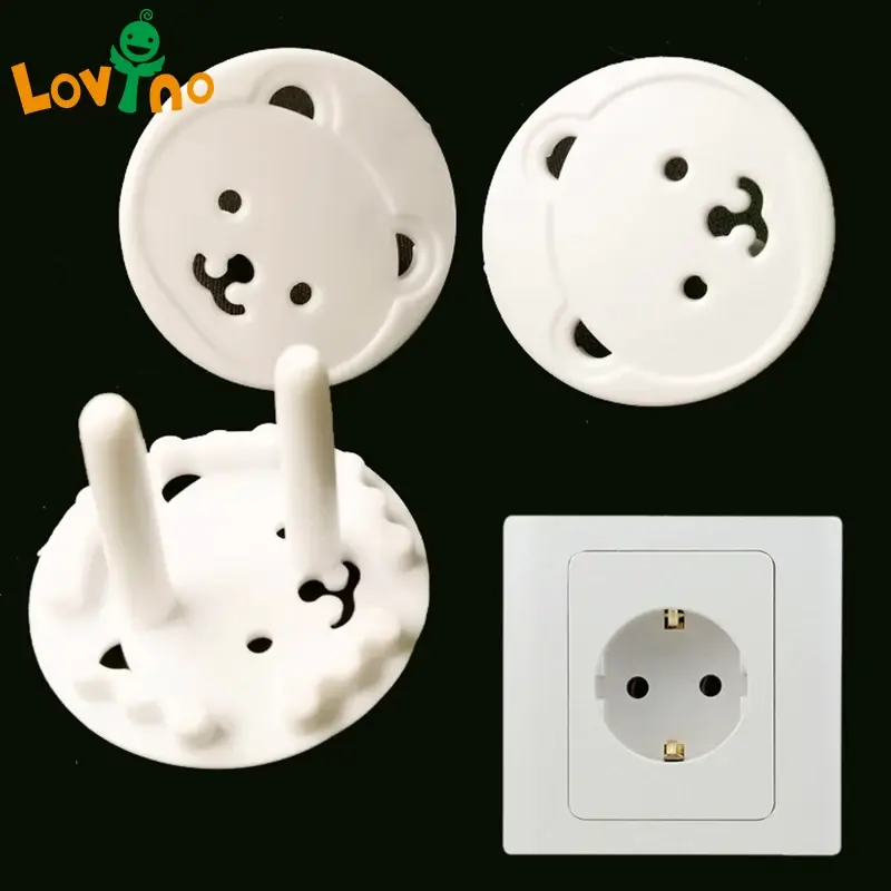 8pcs Baby Safety Child Electric Socket Outlet Plug Protection Security Two Phase Safe Lock Cover Kids Sockets Cover Plugs