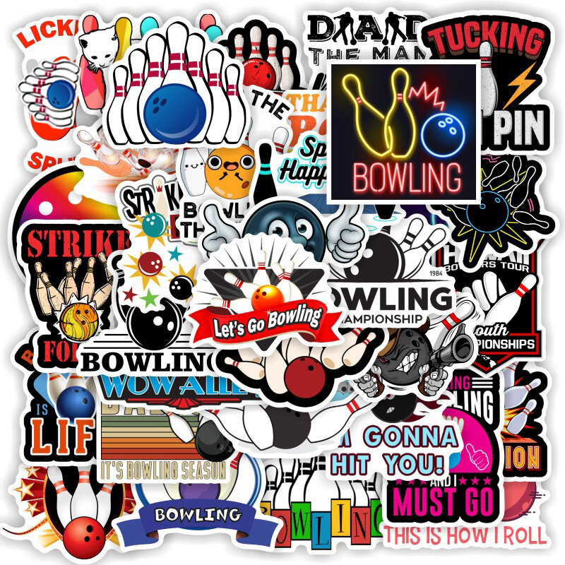 10/30/50pcs Sports Bowling Graffiti Stickers for Phone Case Water Bottle Luggage Planner Waterproof Sticker Kid Toys Decal Packs