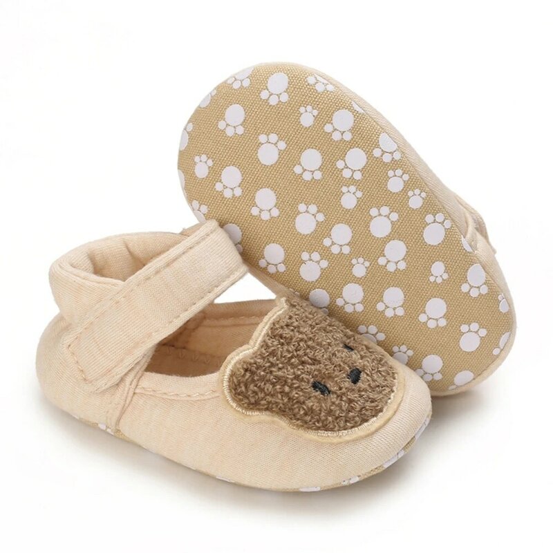 Sapatos de criança antiderrapante para bebês com fivela, animal dos desenhos animados, urso, coelho, fofo, decorativo, moda infantil, casa
