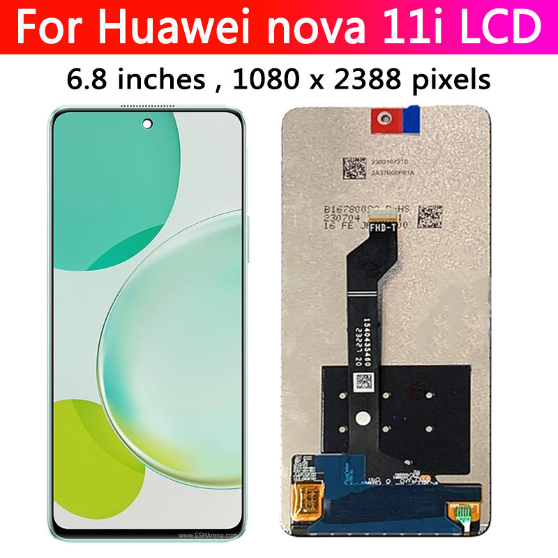 Wyświetlacz 6,8'' do Huawei nova 11i nova11i LCD MAO-LX9N Wyświetlacz z ekranem dotykowym Digitizer do Huawei Nova 11i Nova11i MAO-LX9 LCD