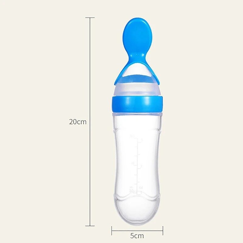 Baby Silicone Squeezing Feeding Bottle Newborn Baby Training Spoon Supplement Milk Feeder Safe Useful Tableware for Kids