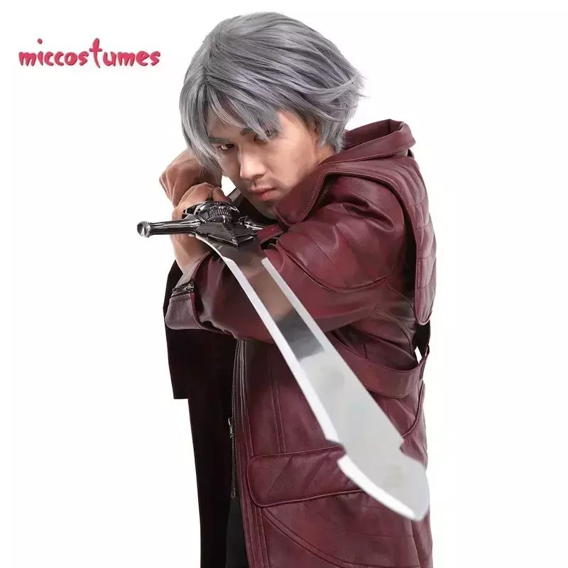 Miccostumes Men's Cosplay Costume Leather Coat Jacket Mens Halloween Outfits