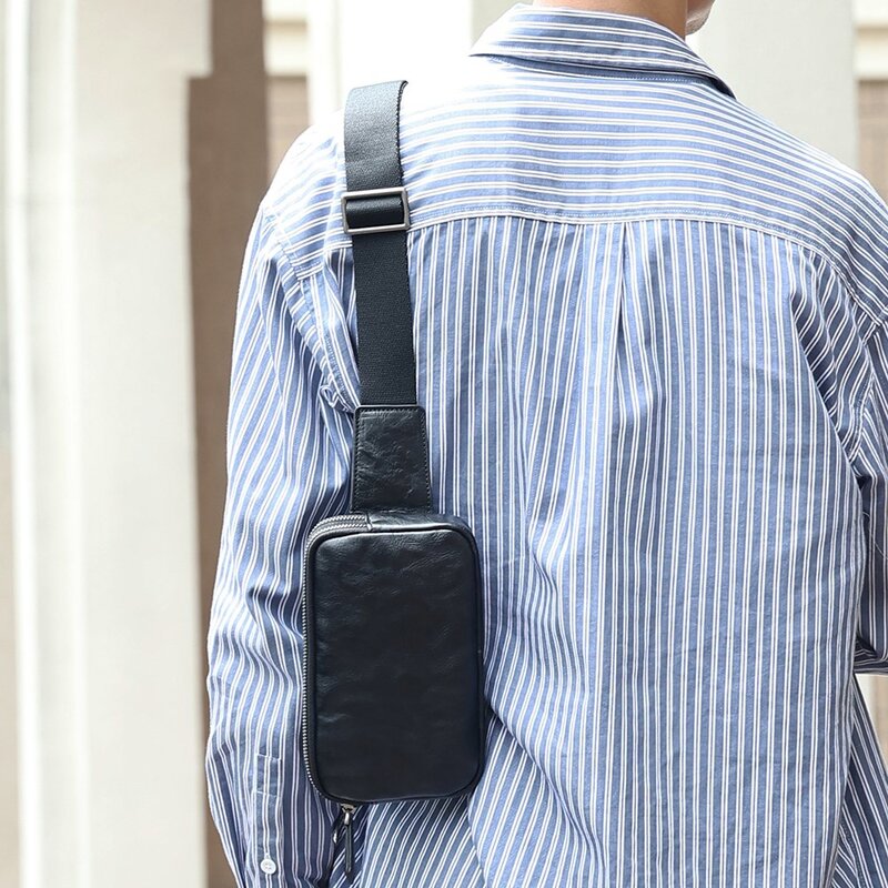 Oryginalne temblak skórzany torby piesze wycieczki Sling plecaki torba na klatkę piersiowa dla kobiet mężczyzn Crossbody Chest Daypack moda torba na ramię