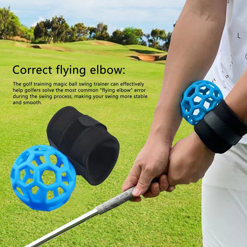 Portable Golf Swing Trainer Ball Golf Swing Posture Corrector Training Aid Balls Adjustable Wrist Sleeve Golf Training Ball