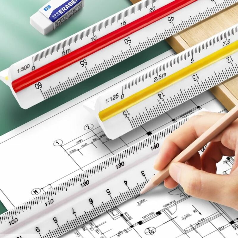 Righello in scala triangolare righelli per architetti che misurano gli strumenti di disegno per il Design dell'indumento