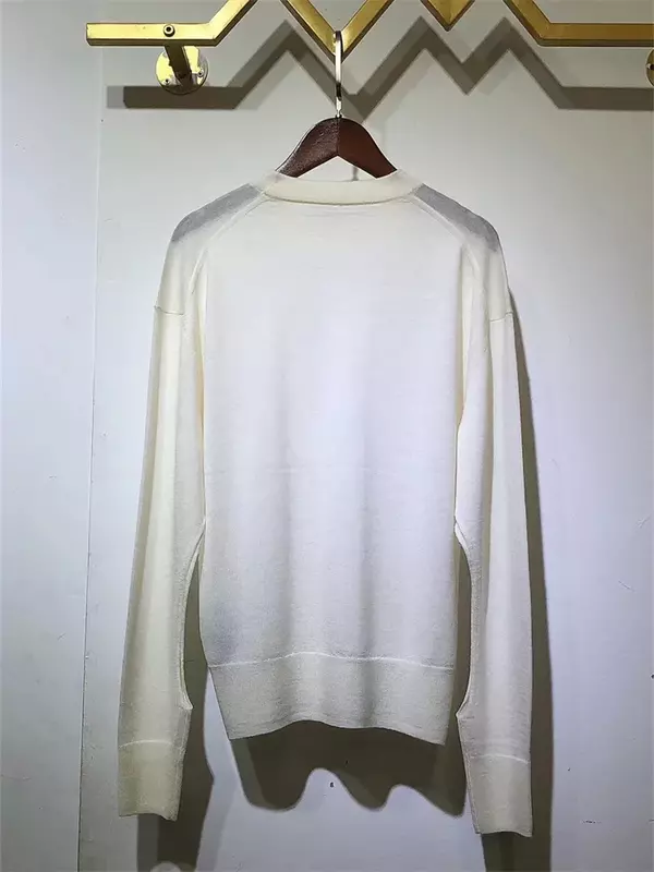 Damski sweter z dzianiny solidny dekolt z okrągłym dekoltem 2024 wiosenny sweter z prosty długi rękawem
