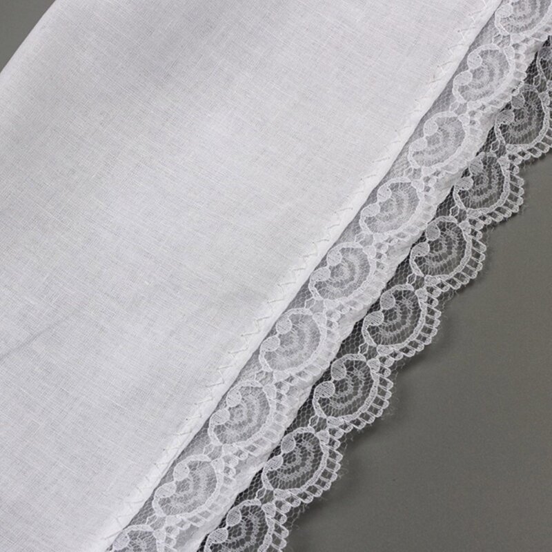 Lenço bolso com borda renda, lenço 10x10 polegadas, bandana absorve o suor D46A