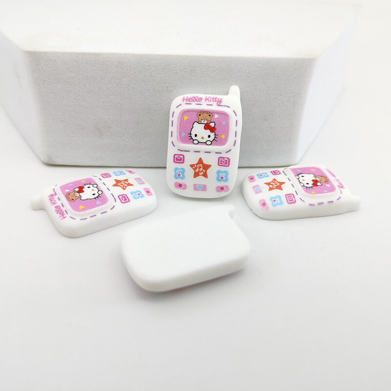 Mini Hello Kitty moja melodia Kuromi telefon komórkowy Diy kubek wody naklejki na lodówkę dekoracja akcesoria żywiczne klamra do butów