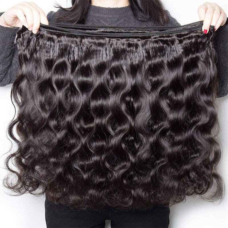 12 А, объемные волнистые натуральные волосы, бразильское плетение волос, безклеевое плетение, черная сделка, натуральные волосы для наращивания, 28 дюймов