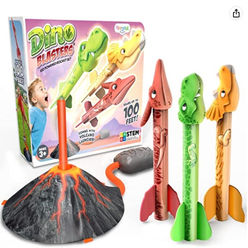 Jump Stomp Dino Blasters Air Pressed Strong Power Toy Rocket Launcher Adjustable Direction Thickening Launcher Toy