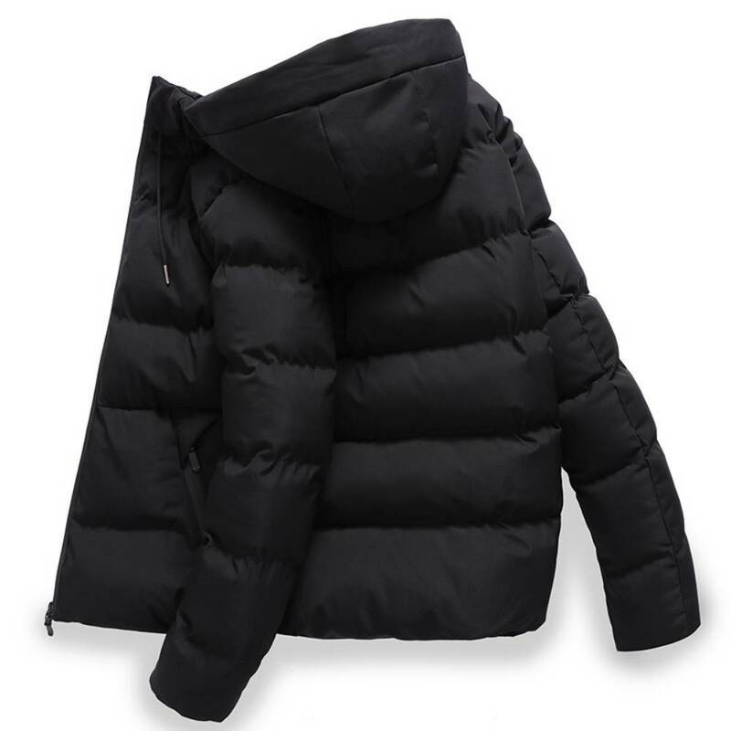 Jaket berlapis katun hangat pria, pakaian luar kualitas tinggi nyaman hangat tahan angin hangat atasan bertudung tebal musim dingin