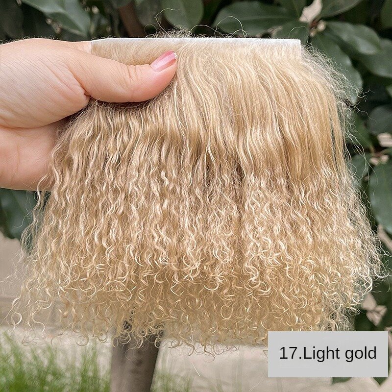 Commercio all'ingrosso pelle di pecora lana Mongolia tessuto di pelliccia per giocattoli fila di capelli estensioni dei capelli ricci BJD SD Blyth bambole parrucche accessori per capelli