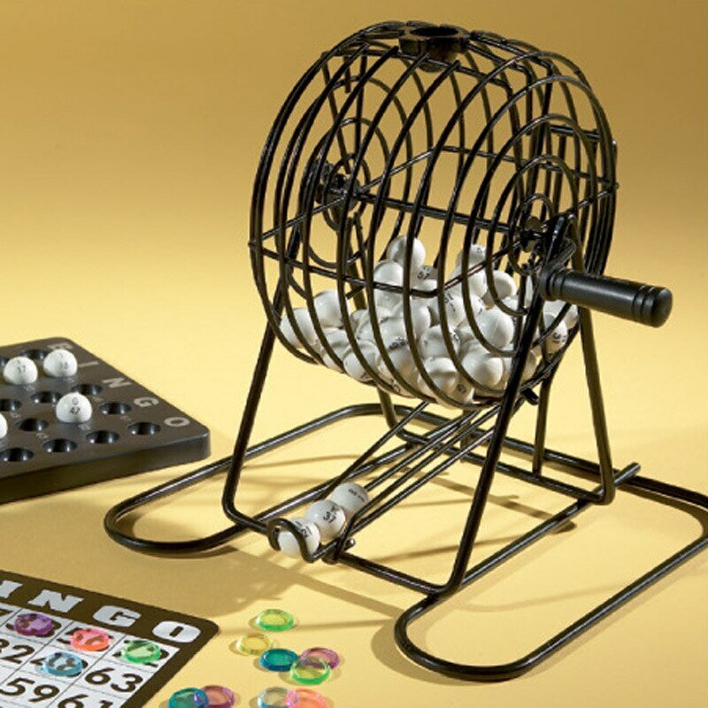 Juego de Bingo Deluxe-incluye jaula de Bingo, tablero principal, 18 tarjetas mixtas, 75 bolas de llamada, fichas de Color-para grupos grandes, fiestas