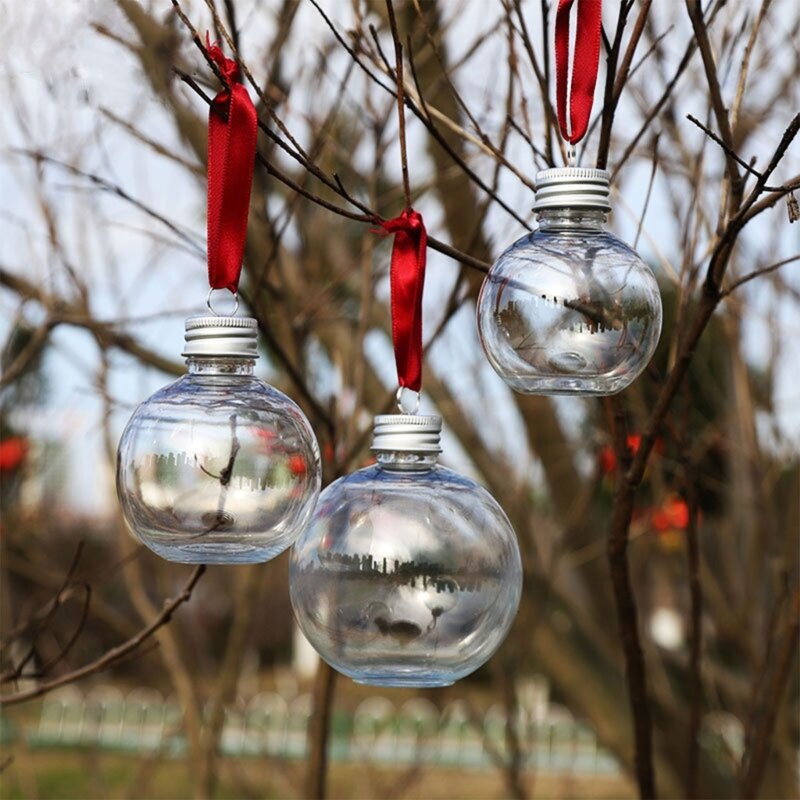 庭用の50mlクリアクリスマスボール吊り下げ飾りペンダント装飾10個パック
